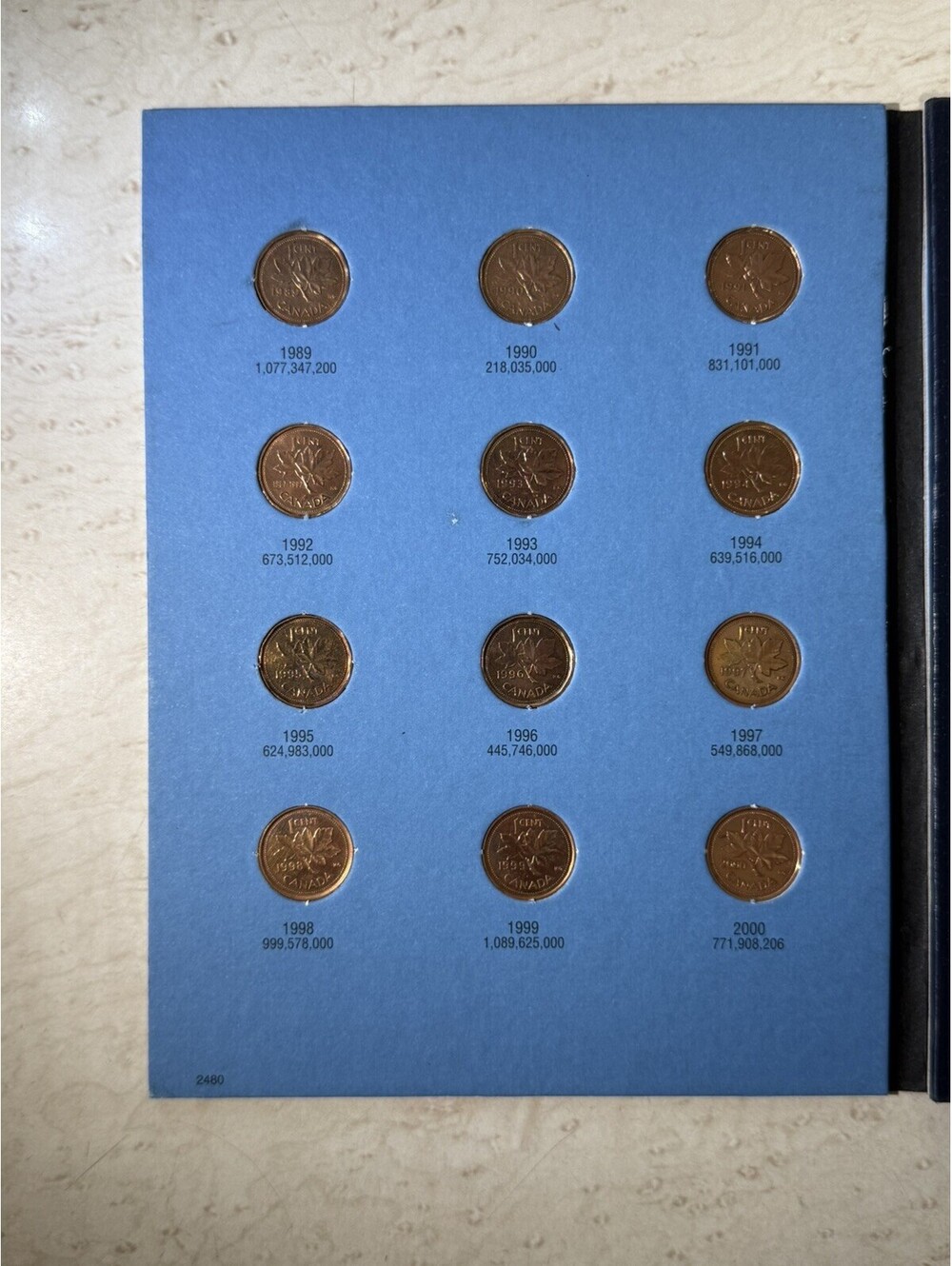 22 Canadian Small Cents 1989-2009 Whitman Album 2002-P 2003 2006 Canada Penny